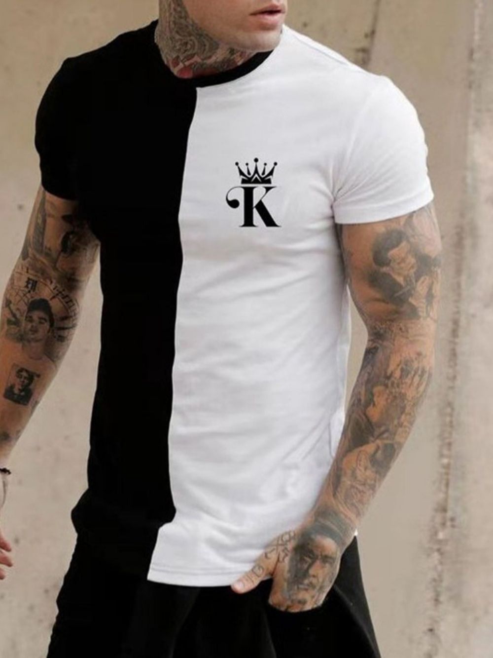 Camiseta Masculina Slim Com Gola Redonda E Letra