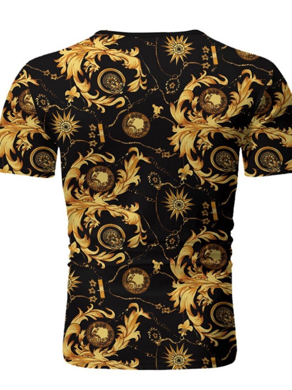 Camiseta Masculina Slim Manga Curta Casual Estampada Gola Redonda