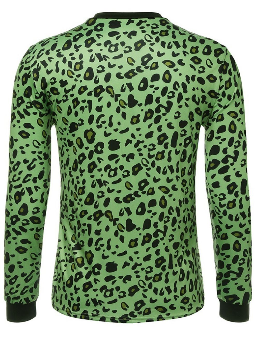 Camiseta Masculina Slim Manga Longa Gola Redonda Moda Leopardo