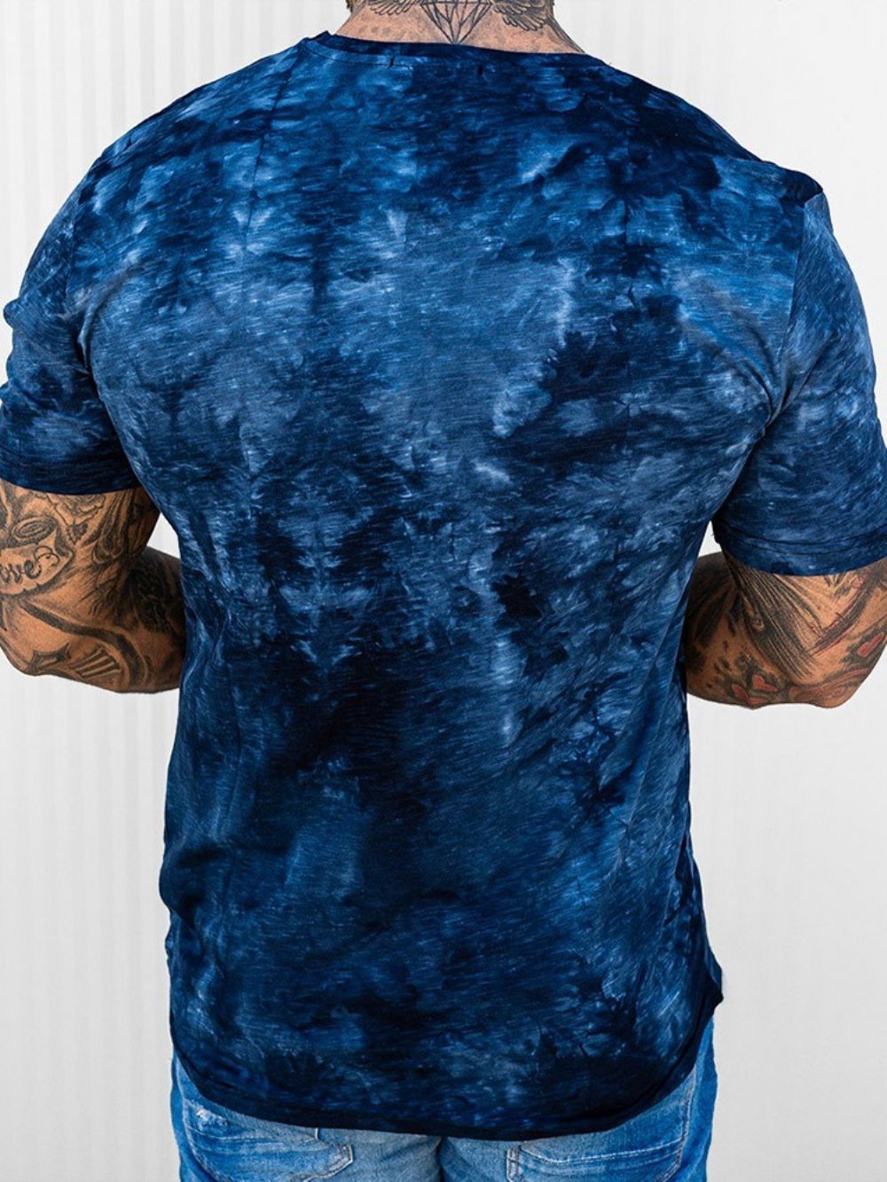 Camiseta Pulôver Casual Slim Com Gola Redonda Tie-Dye