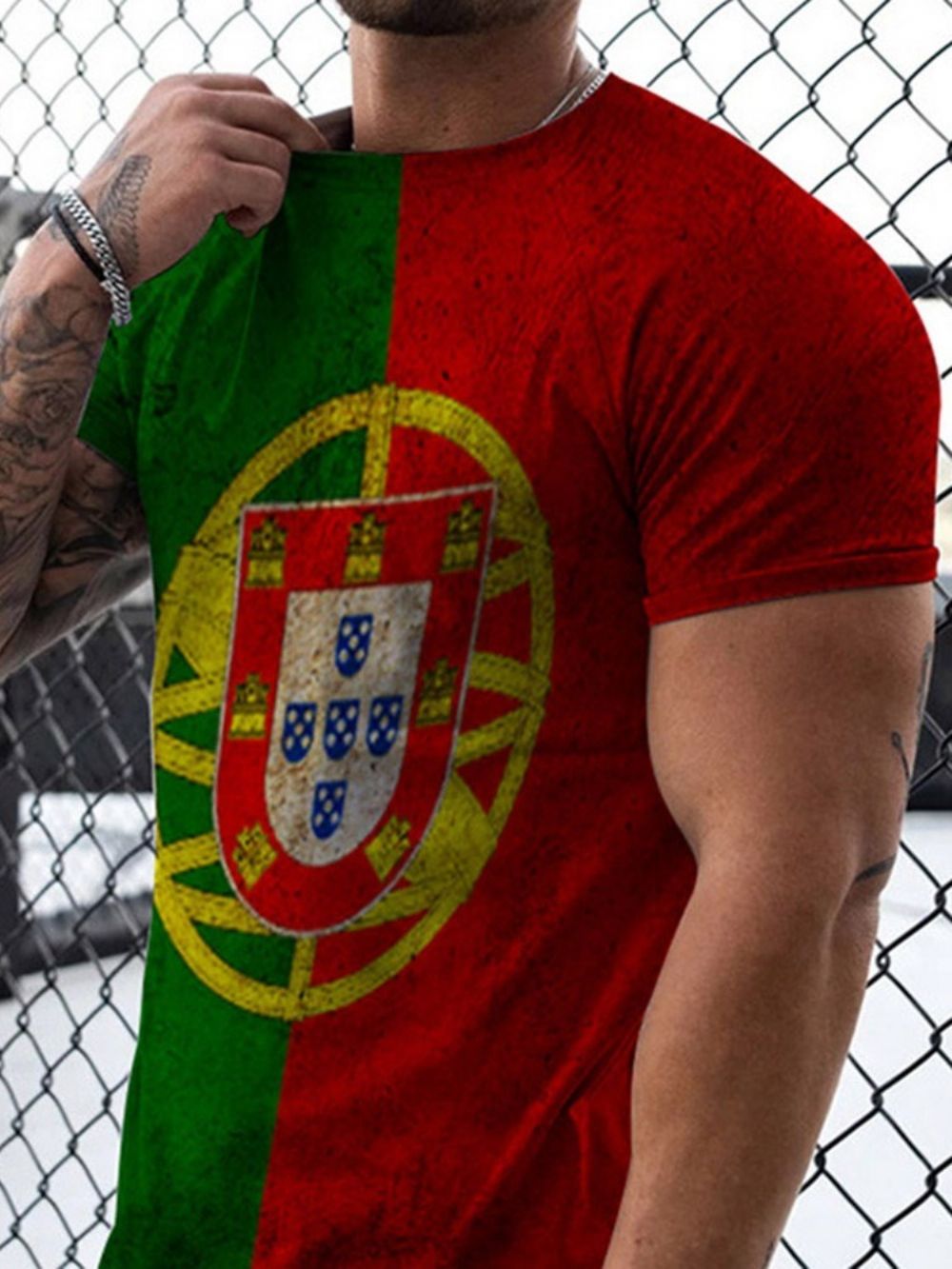 Camiseta Pulôver Slim Com Estampa De Gola Redonda E Gola Redonda