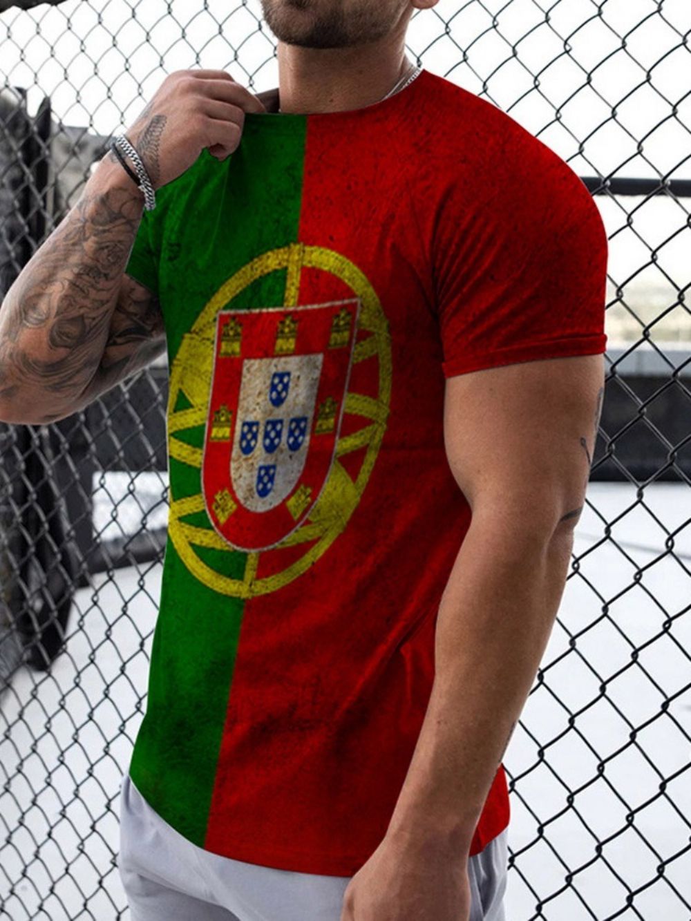 Camiseta Pulôver Slim Com Estampa De Gola Redonda E Gola Redonda