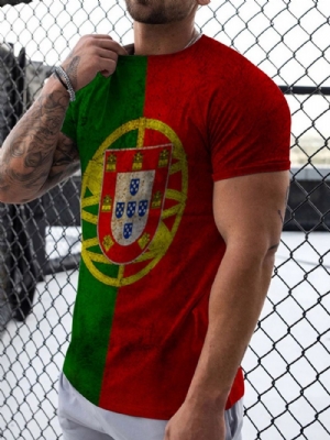 Camiseta Pulôver Slim Com Estampa De Gola Redonda E Gola Redonda