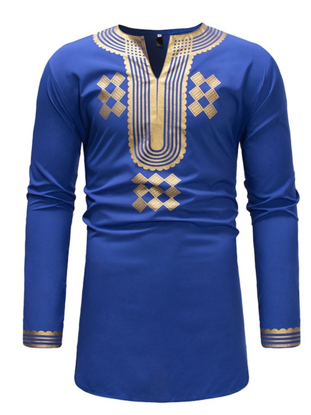 Camisetas Masculinas Casuais Com Estampa Geométrica Decote Em V Moda Africana Dashiki