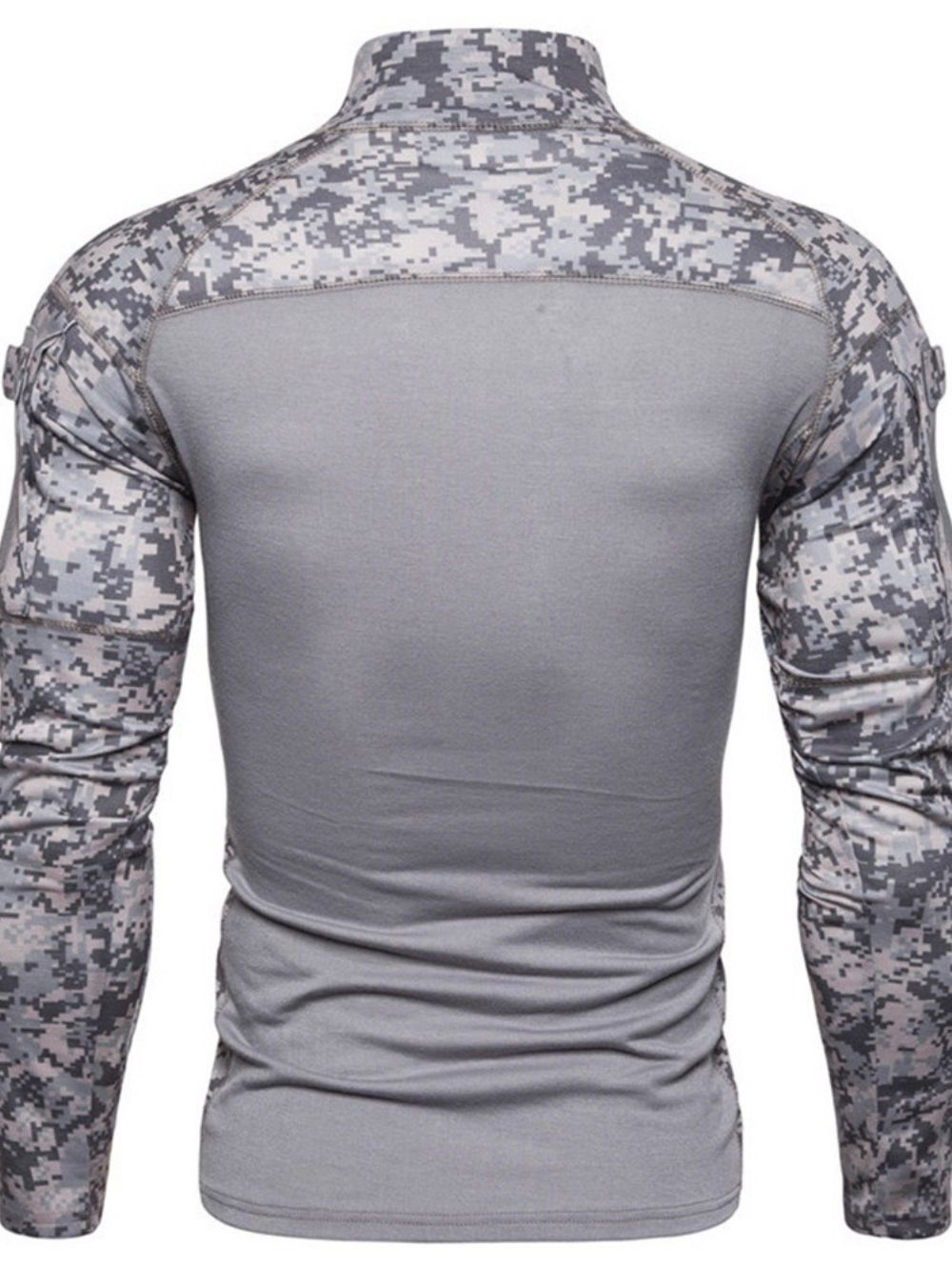 Camuflagem Casual Gola De Pé Masculina Slim Manga Longa