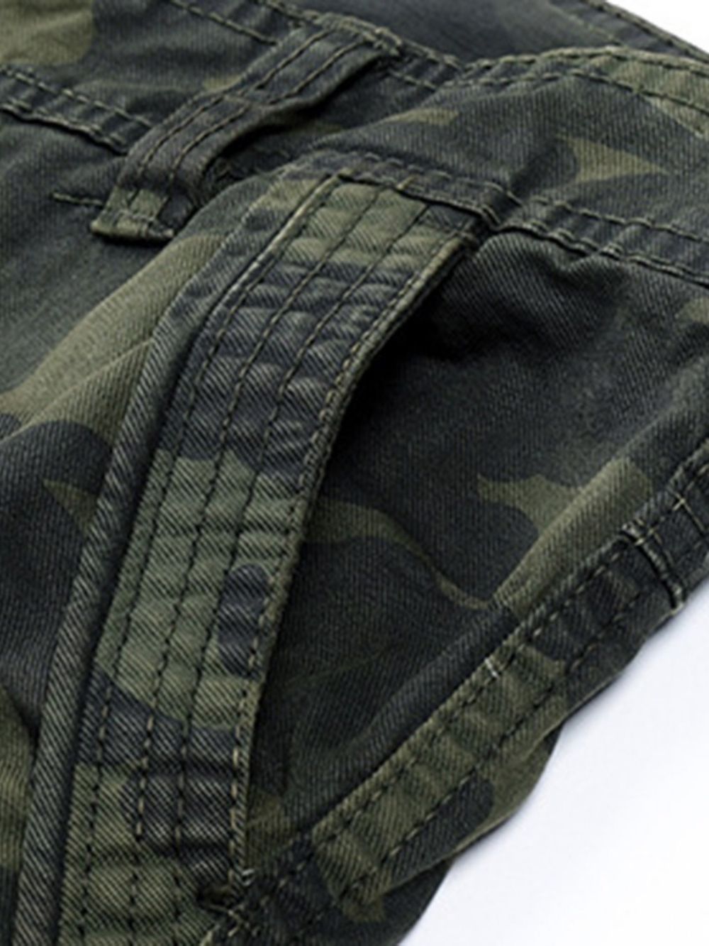 Calça Casual Com Estampa De Camuflagem Cintura Média Com Zíper