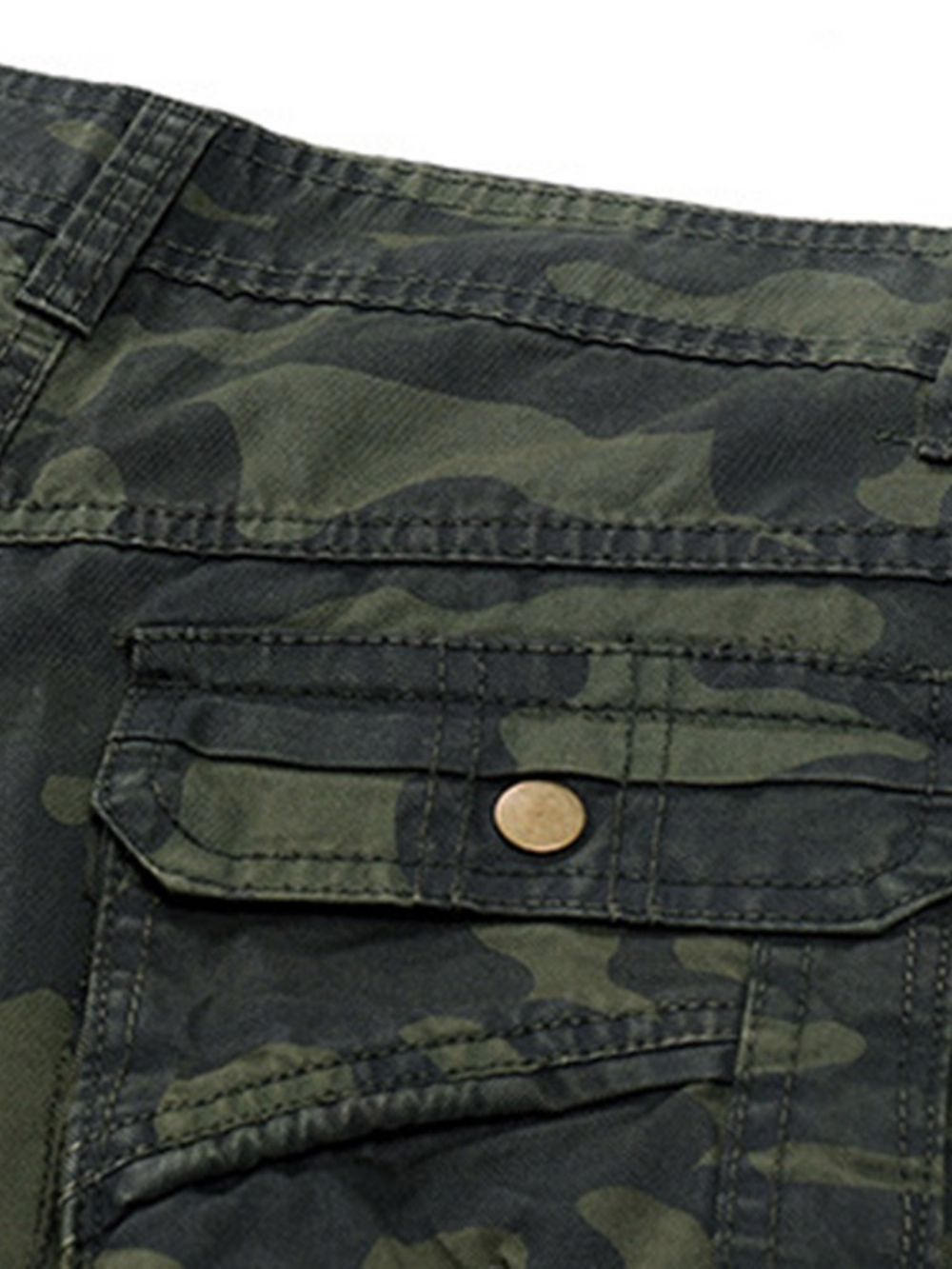 Calça Casual Com Estampa De Camuflagem Cintura Média Com Zíper