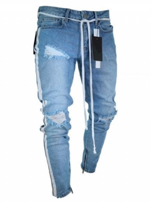 Calça Jeans Masculina Bolso Cintura Média