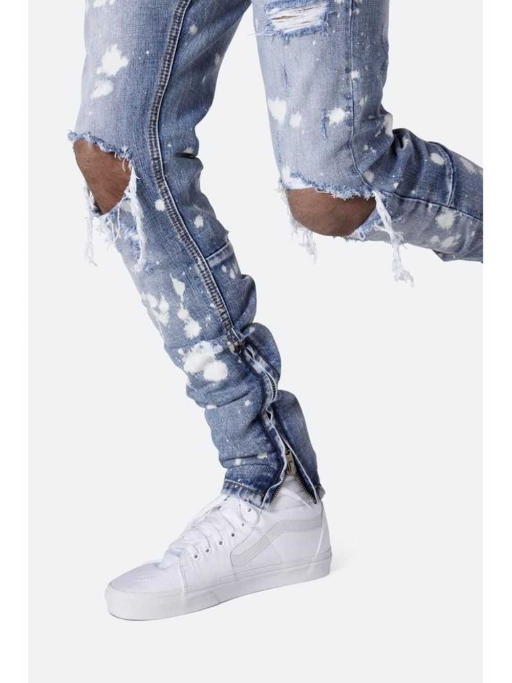 Calça Jeans Masculina Casual Cintura Média Com Zíper