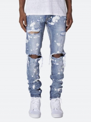 Calça Jeans Masculina Casual Cintura Média Com Zíper