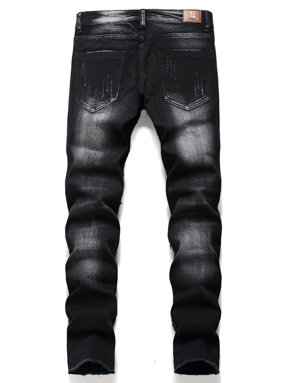 Calça Jeans Masculina Casual Com Estampa Reta Com Zíper