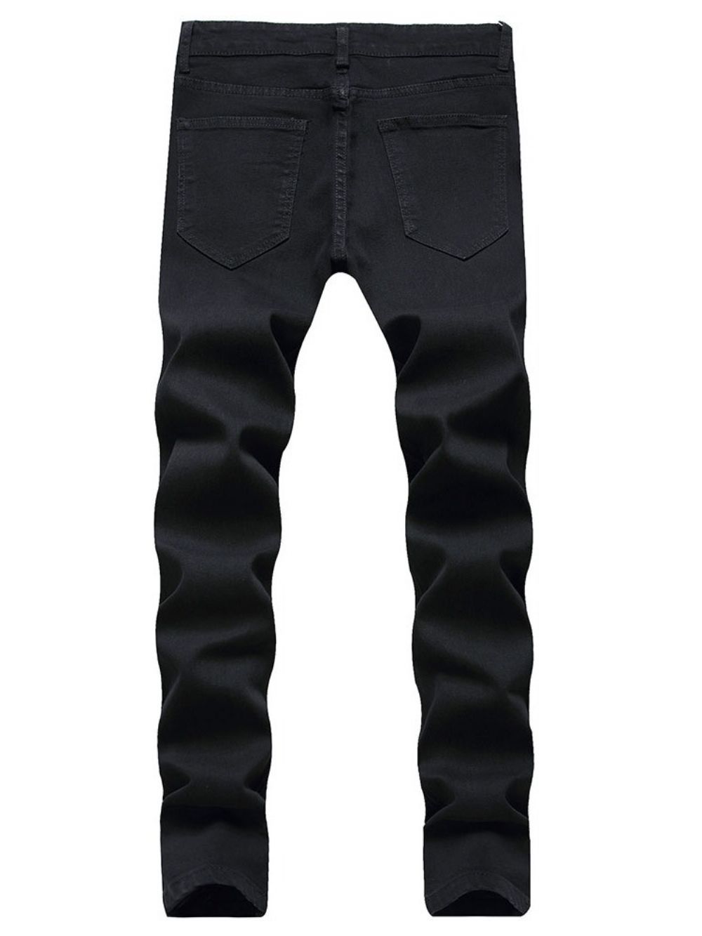 Calça Jeans Masculina Casual Com Zíper Liso E Liso Com Zíper