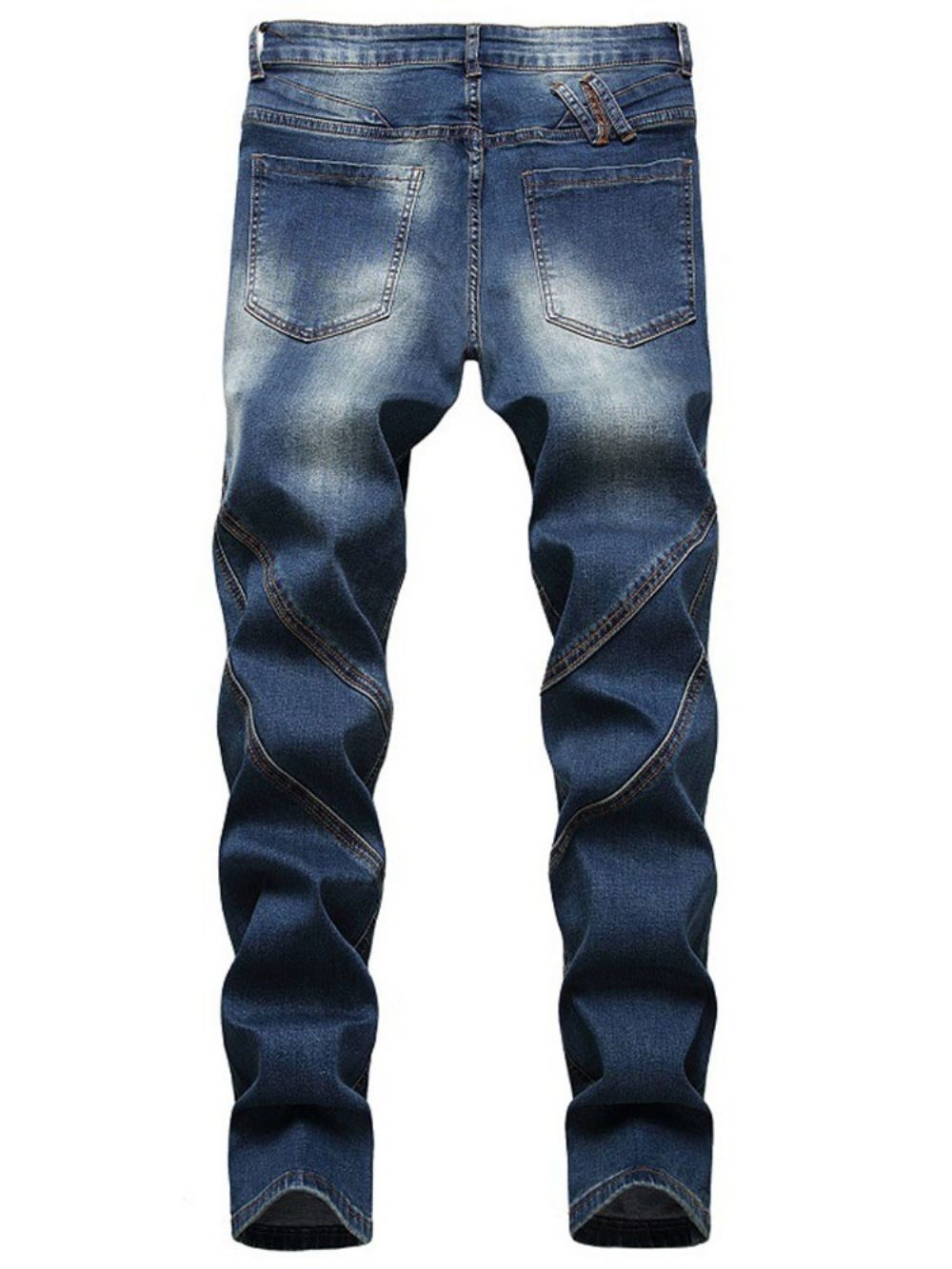 Calça Jeans Masculina Cintura Média Com Zíper Reto