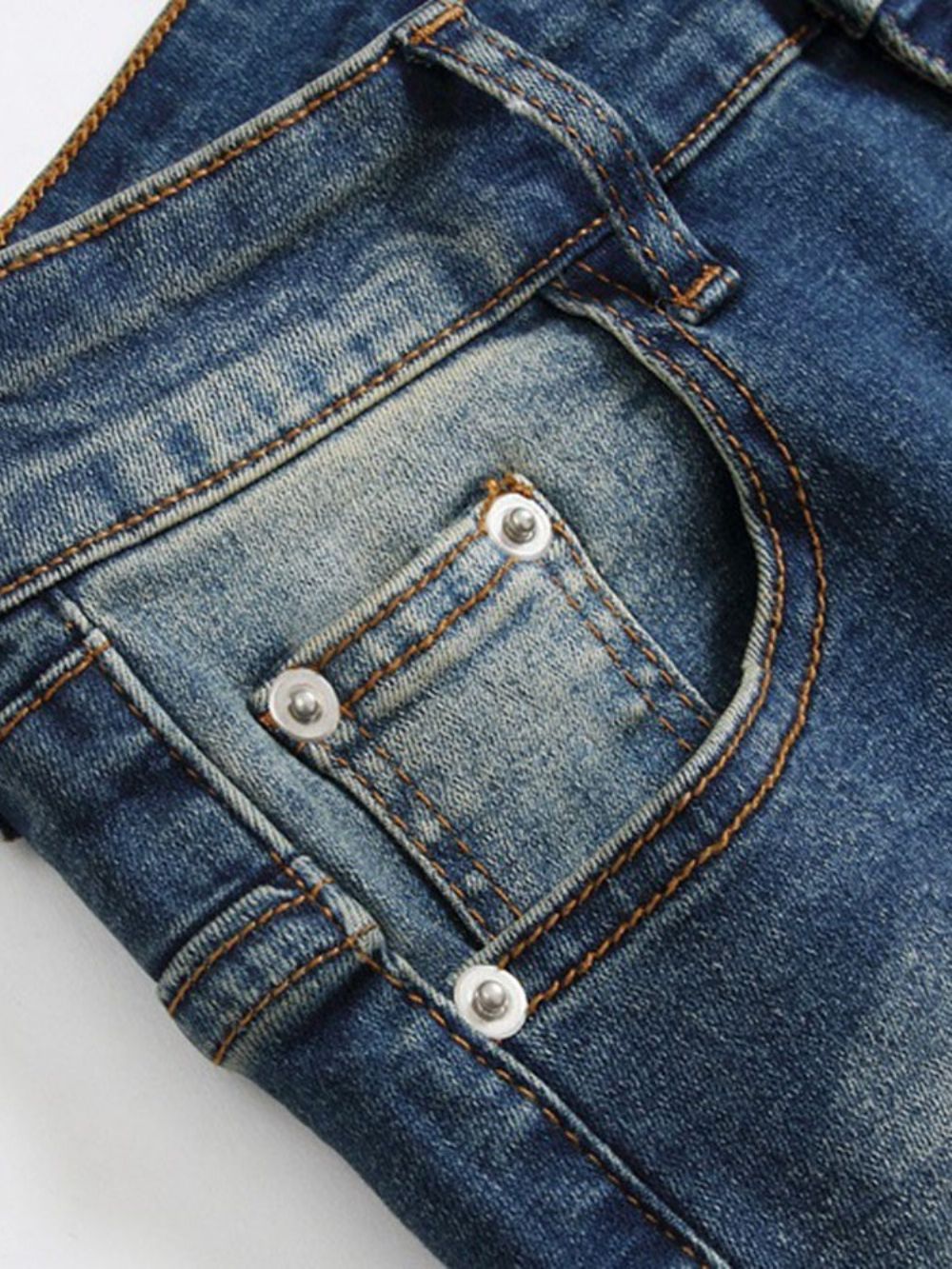 Calça Jeans Masculina Cintura Média Com Zíper Reto