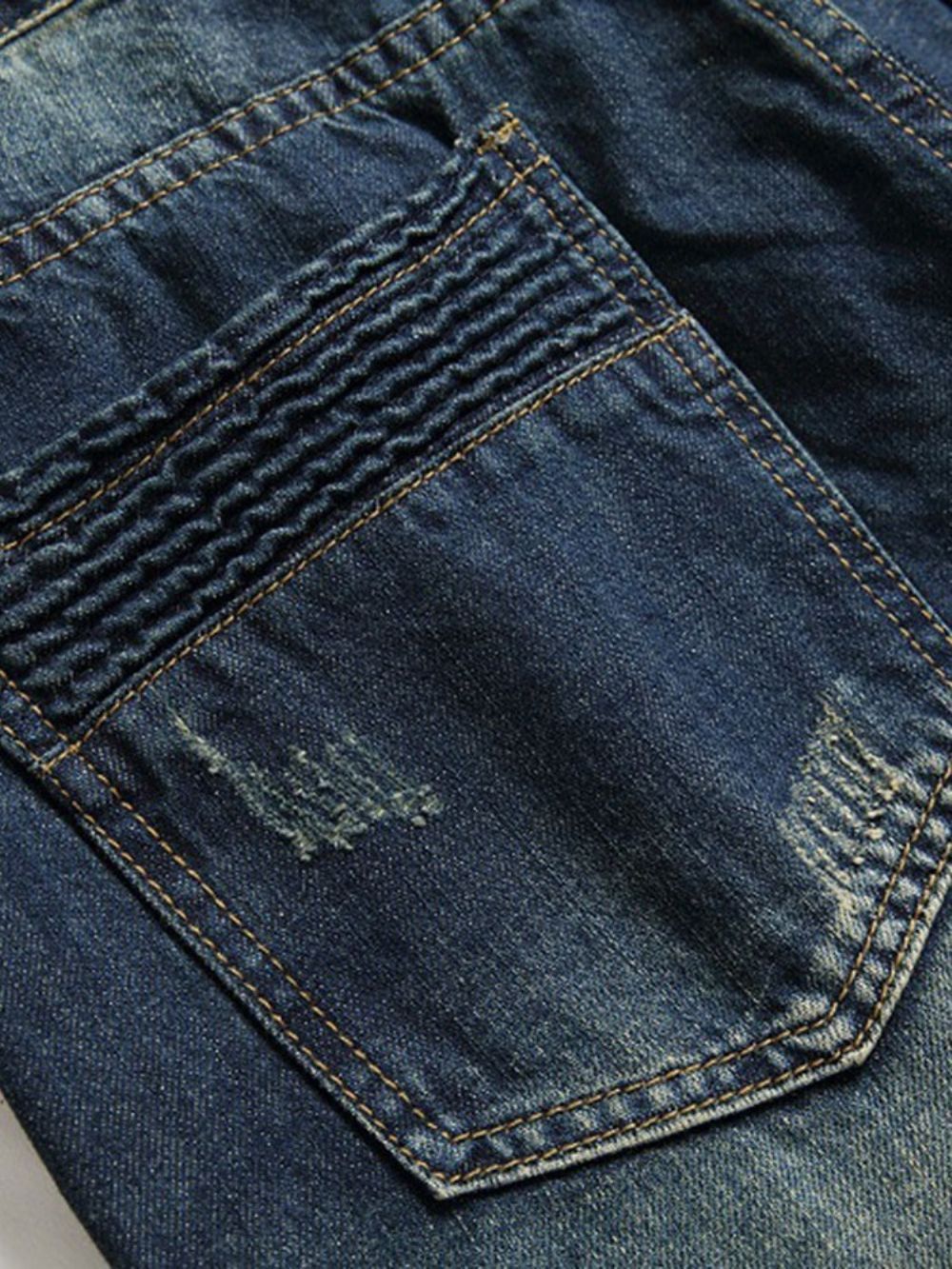 Calça Jeans Masculina De Cintura Média Com Zíper Reto Usada