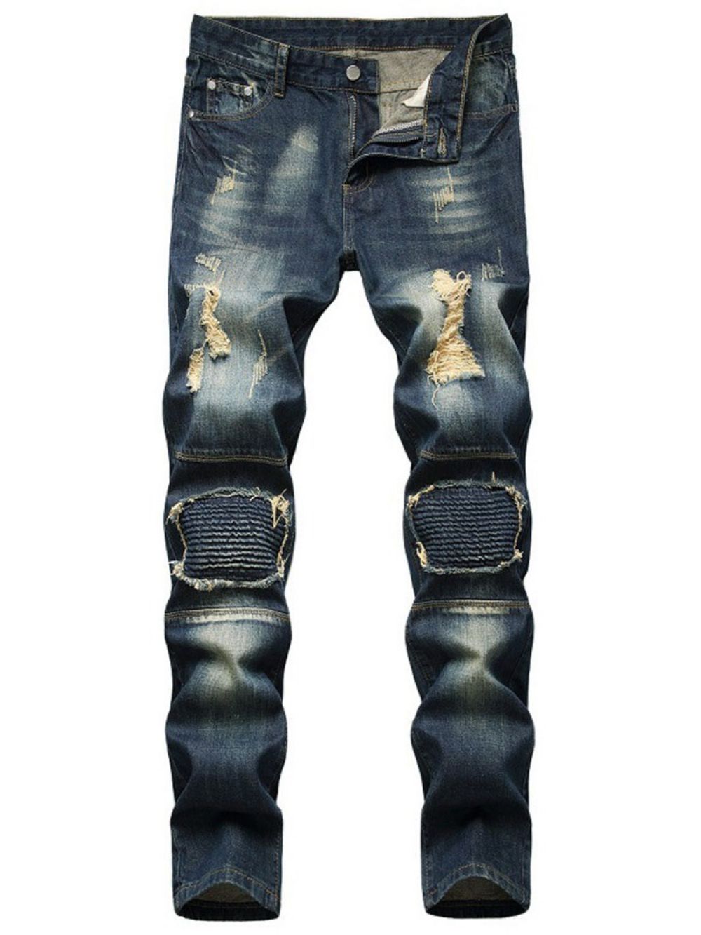 Calça Jeans Masculina De Cintura Média Com Zíper Reto Usada