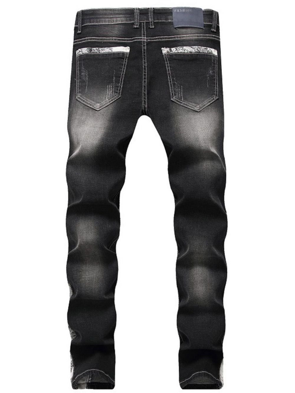 Calça Jeans Masculina De Cintura Média Usada Color Block