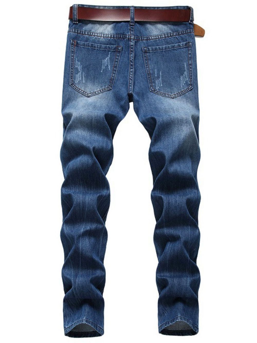 Calça Jeans Masculina Com Zíper De Cintura Média E Camuflagem Usada Reta