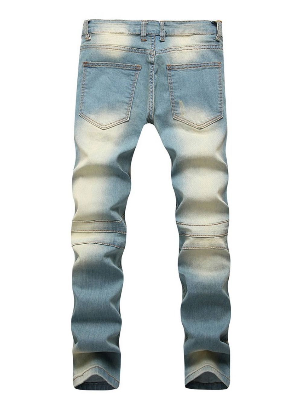 Calça Jeans Masculina Com Zíper Europeu De Bolso Reto