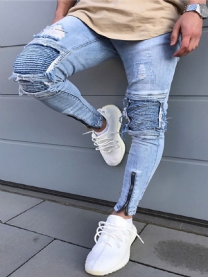 Calça Lápis Com Zíper Calça Jeans Simples Com Zíper Cintura Média