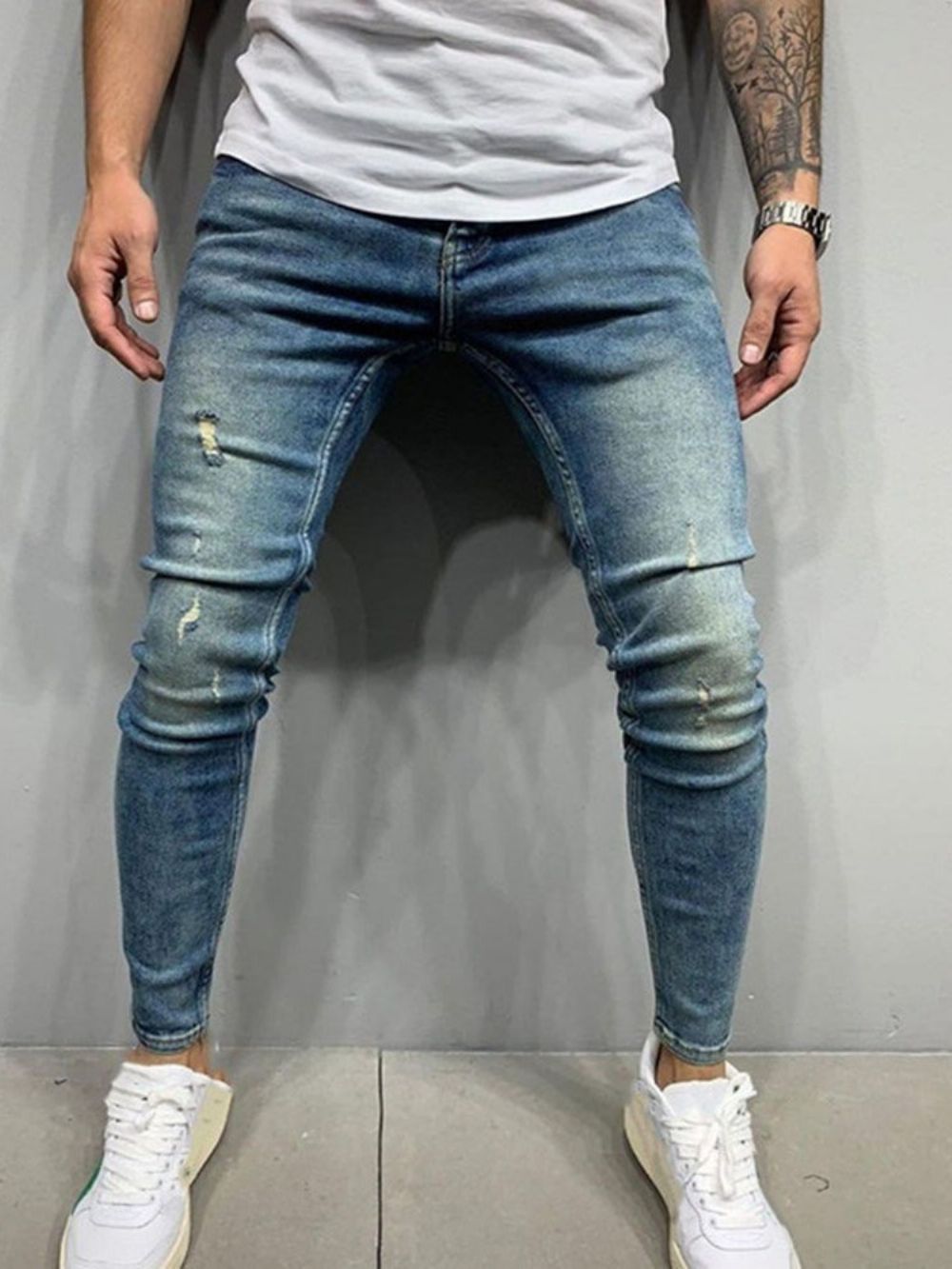 Calça Lápis Calça Jeans Casual Europeu De Cintura Média Usado Simples