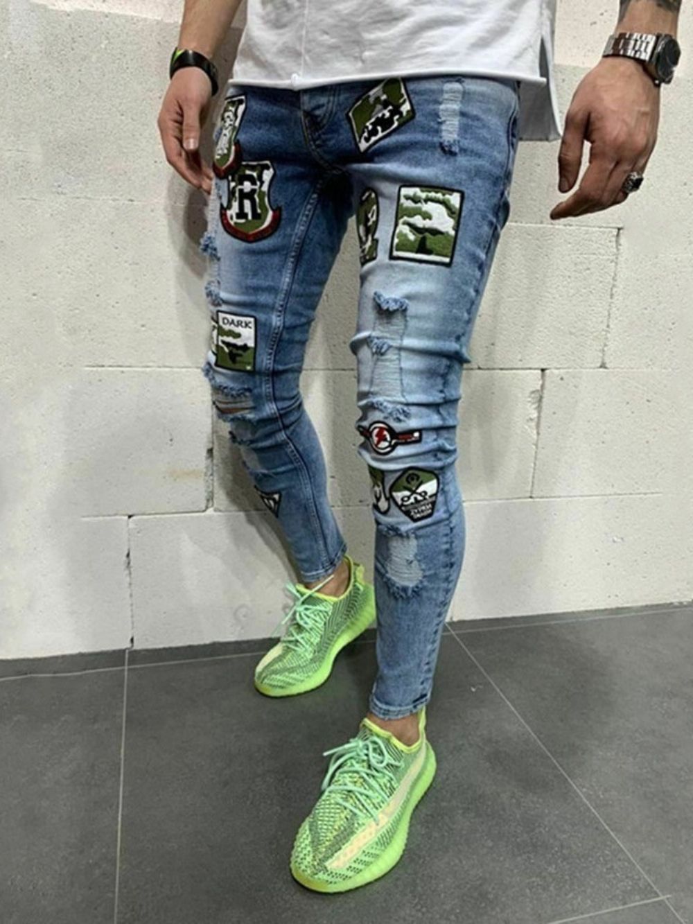 Calça Lápis Jeans De Cintura Alta Com Zíper