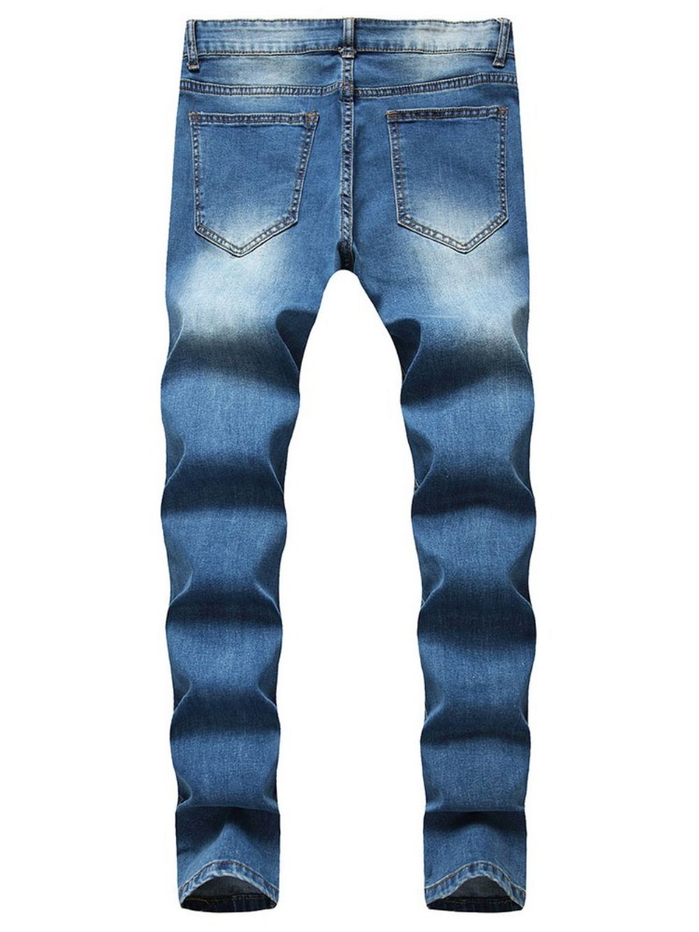 Calça Lápis Jeans De Cintura Alta Com Zíper