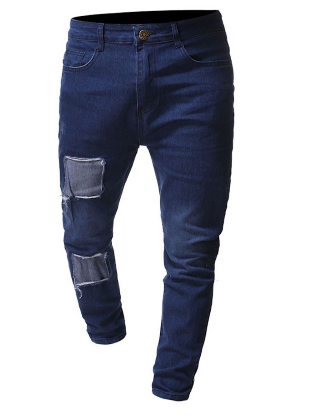 Calça Lápis Jeans Coreano Fino Com Zíper