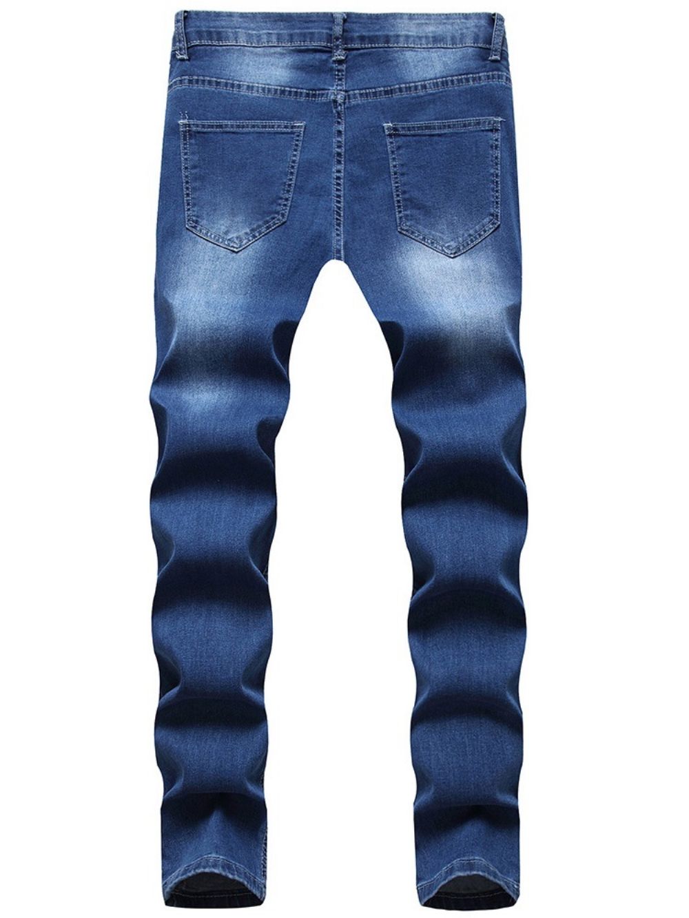 Calça Lápis Calça Jeans Europeu Casual Cintura Média Buraco