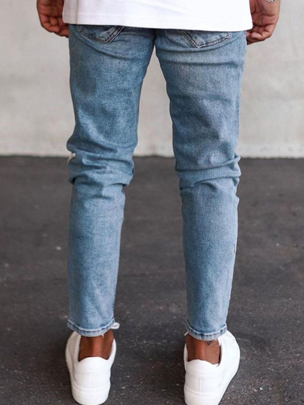 Calça Lápis Jeans Europeu Com Zíper