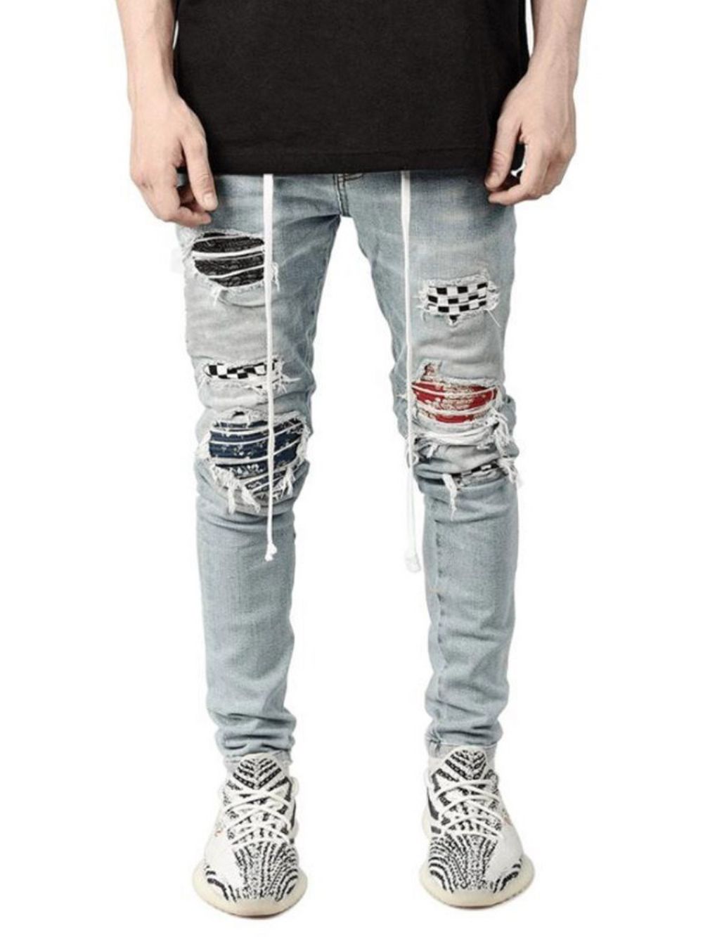 Calça Lápis Calça Jeans Masculina Europeia Com Zíper