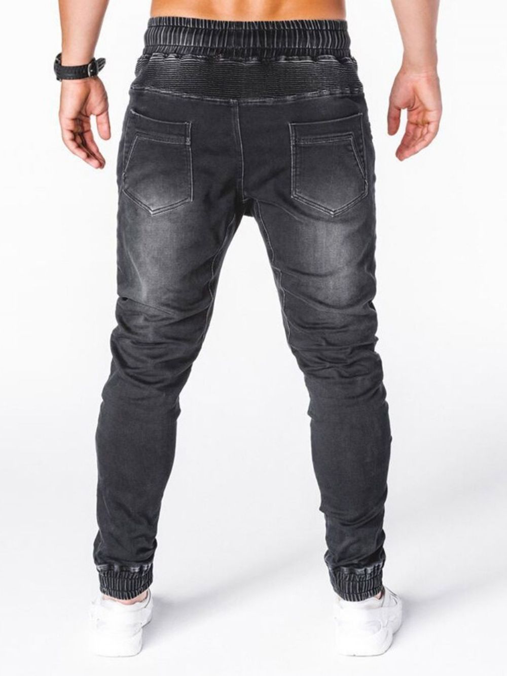 Calça Lápis Calça Jeans Masculina Hip Hop De Cintura Média