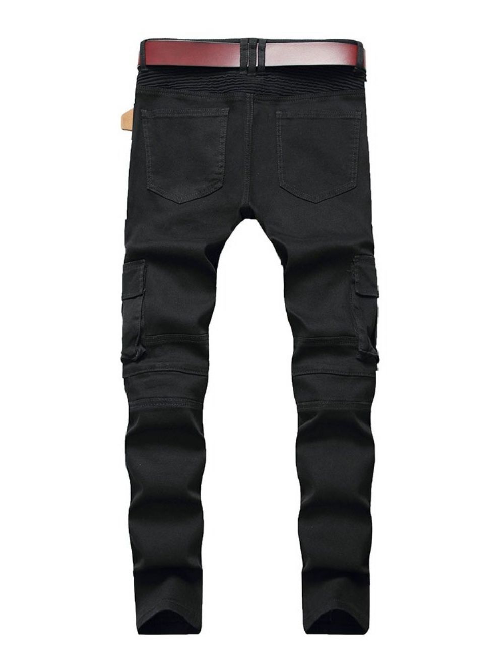 Calça Lápis Calça Jeans Masculina Simples Bolso Cintura Média