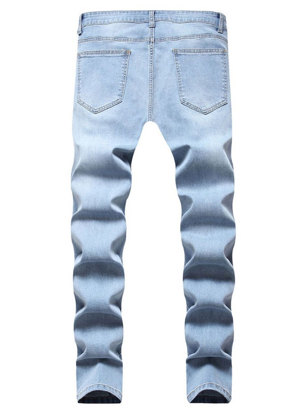 Calça Lápis Simples Jeans Europeu Com Zíper