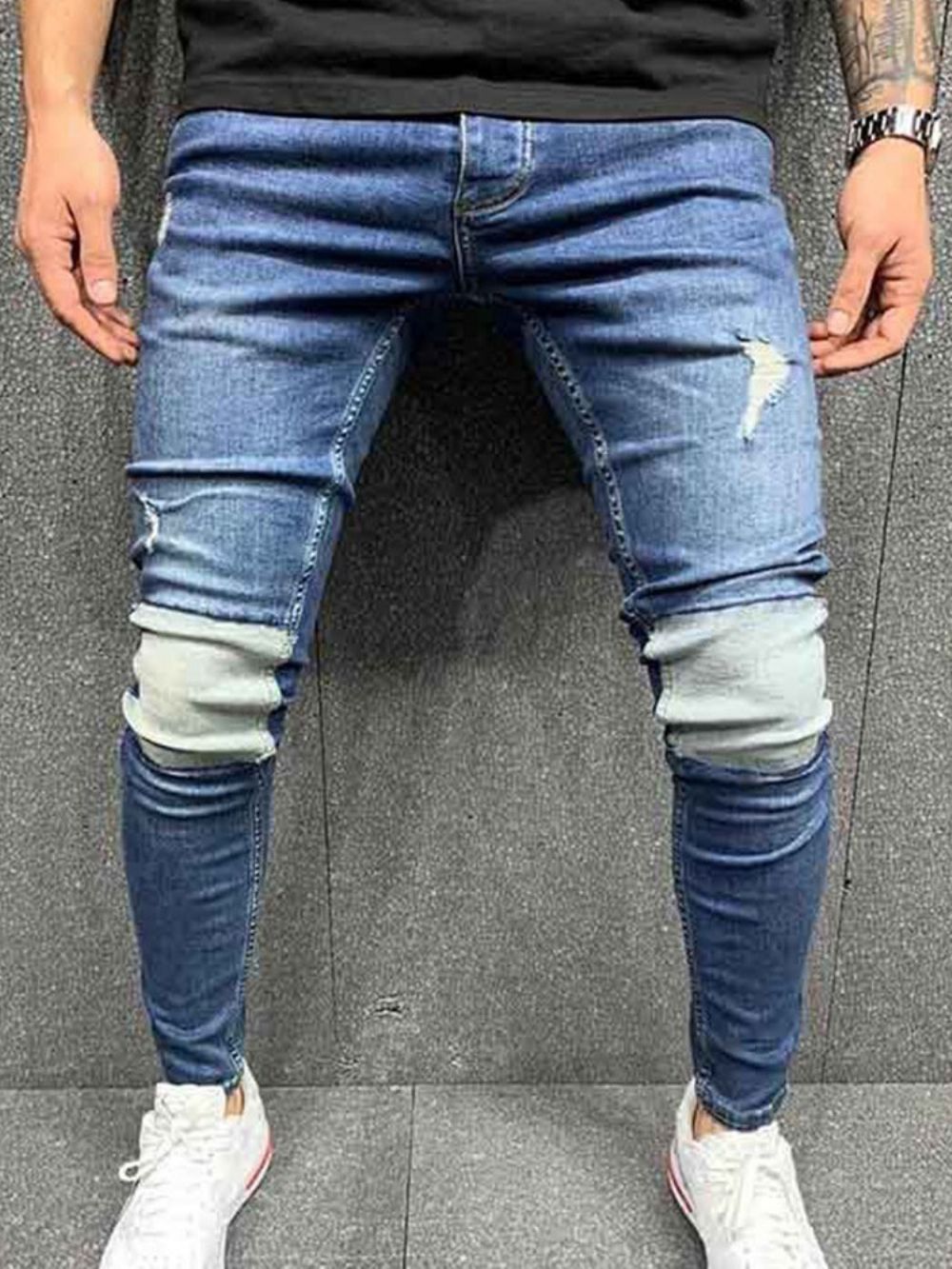 Calça Lápis Simples Jeans Vintage Com Zíper