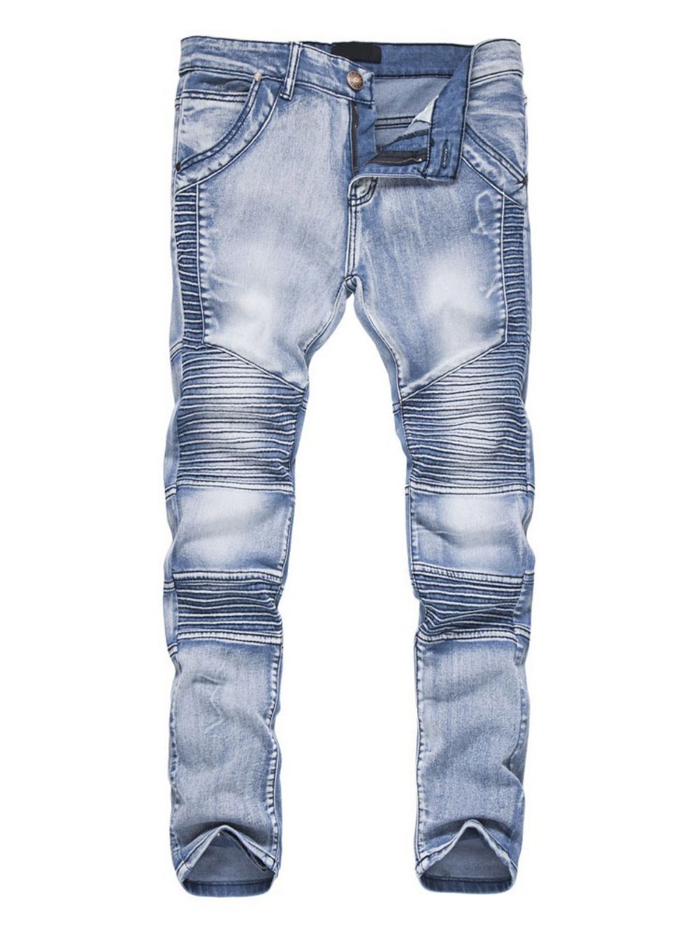 Calça Lápis Usada Calça Jeans Casual Cintura Média