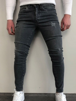 Calça Lápis Usada Simples Cintura Média Com Zíper Jeans Casual