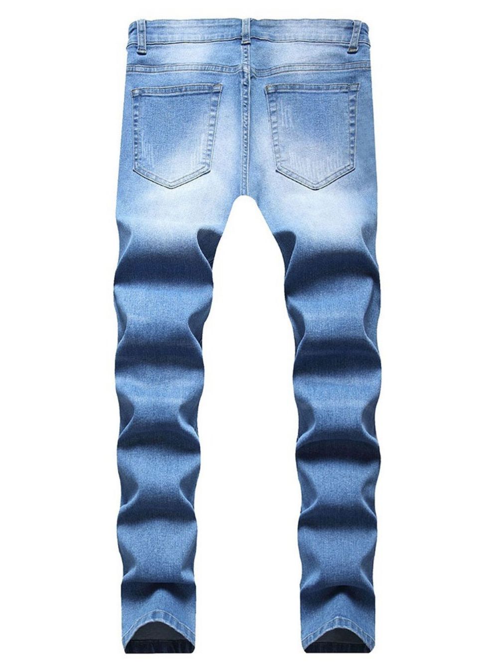 Calças De Bolso Lápis Com Zíper De Comprimento Total Homens Casuais Jeans