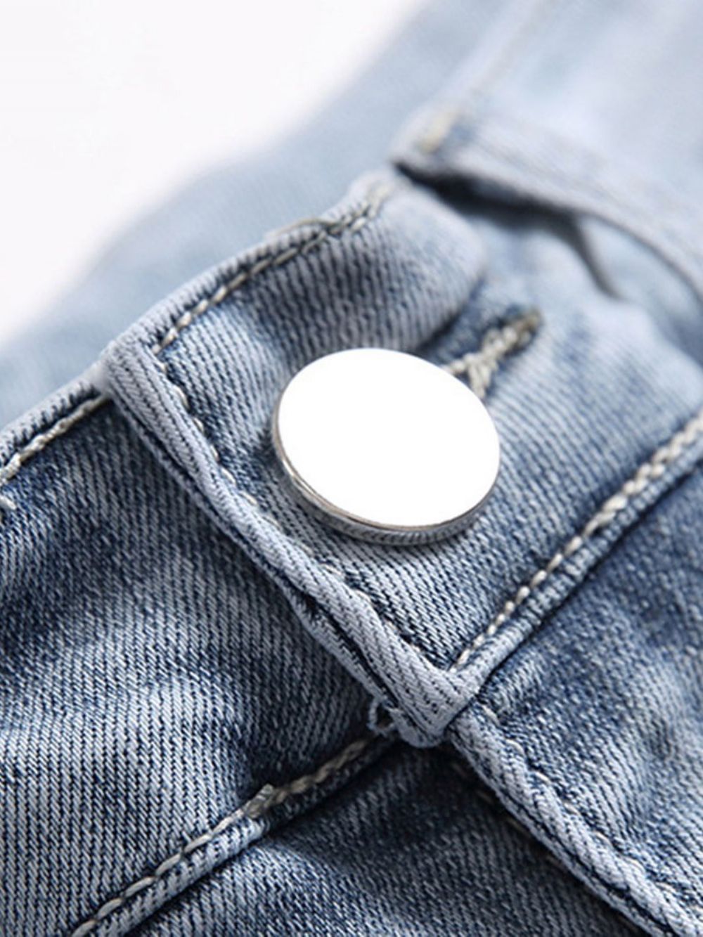 Jeans Casuais Com Impressão Carta Com Zíper