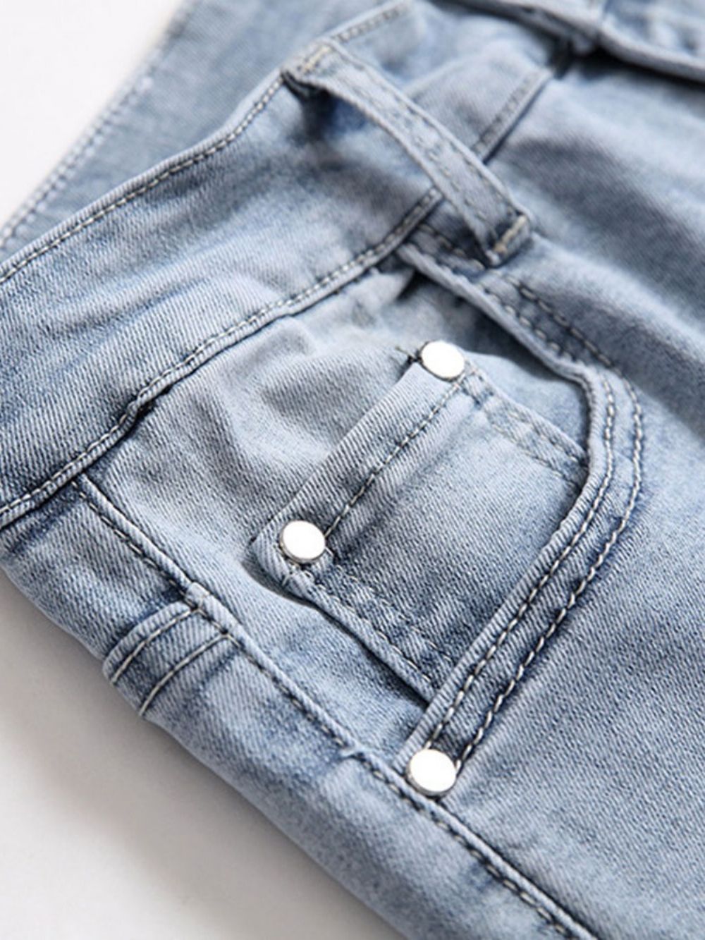 Jeans Casuais Com Impressão Carta Com Zíper