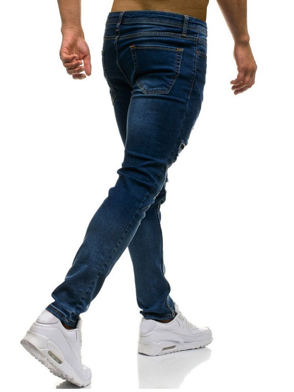 Jeans Cintura Média Com Zíper Simples Com Zíper