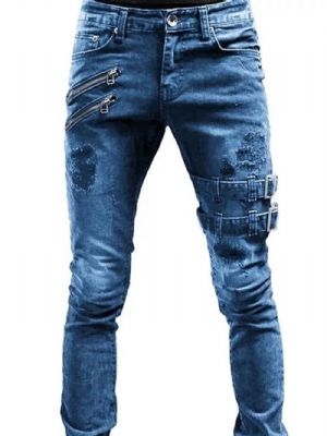 Jeans Europeu De Cintura Média Usado Simples