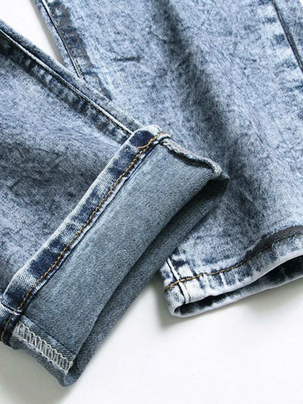 Jeans Europeus Com Zíper Reto Estampado