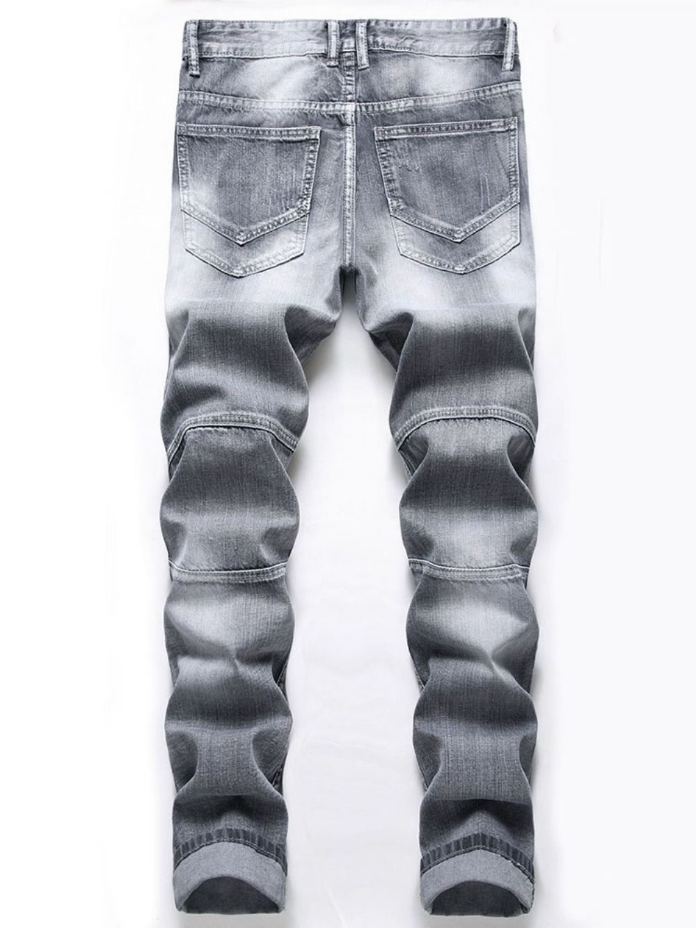 Jeans Masculino Buraco Zíper Cintura Média