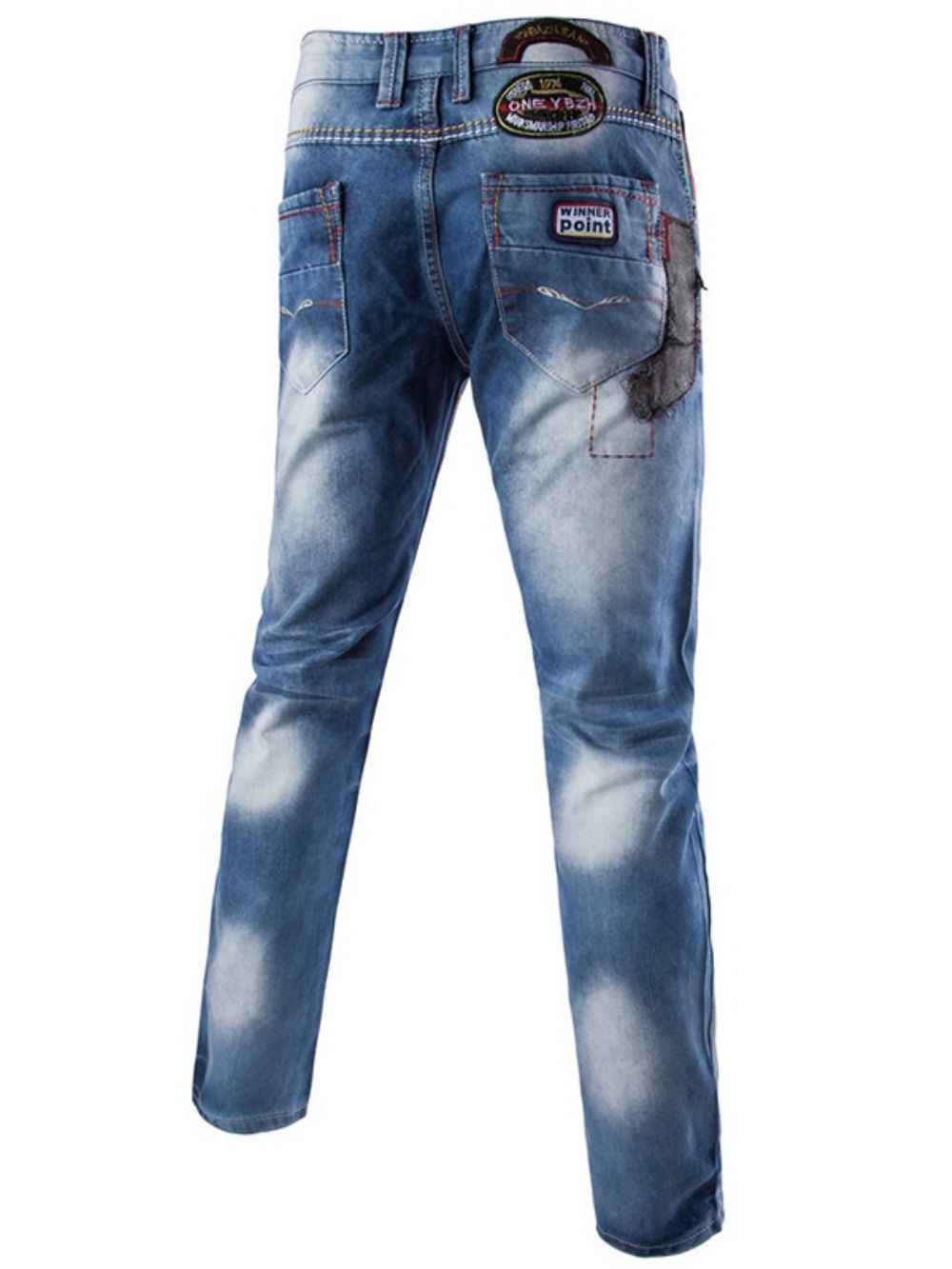 Jeans Masculino Casual Street Style Patchwork