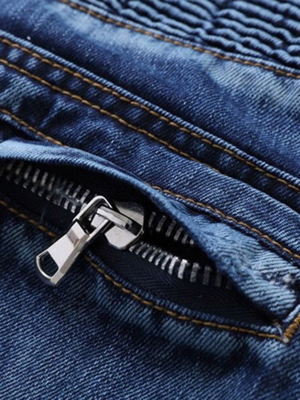 Jeans Masculino Europeu Com Pregas Retas E Cintura Média