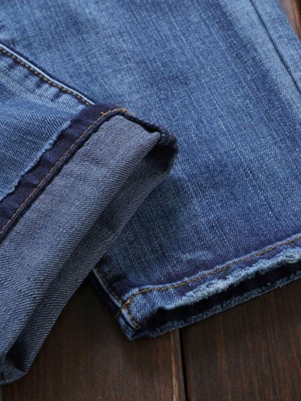 Jeans Masculino Europeu Com Pregas Retas E Cintura Média