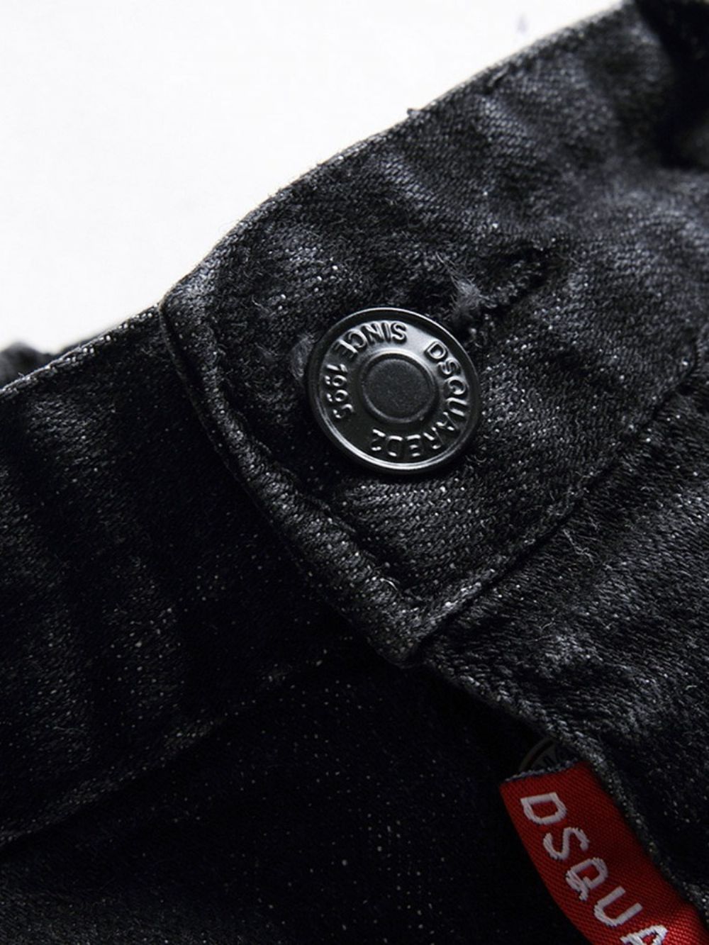 Jeans Masculinos Coreanos De Cintura Média Com Botões E Letras Retas