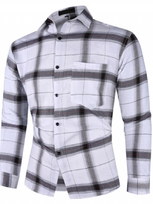 Camisa Casual Casual Com Estampa De Lapela E Trespassado