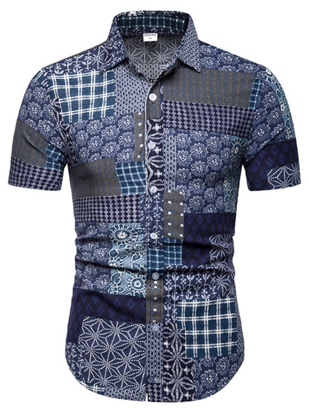 Camisa Casual Estampada Floral De Abotoamento Simples